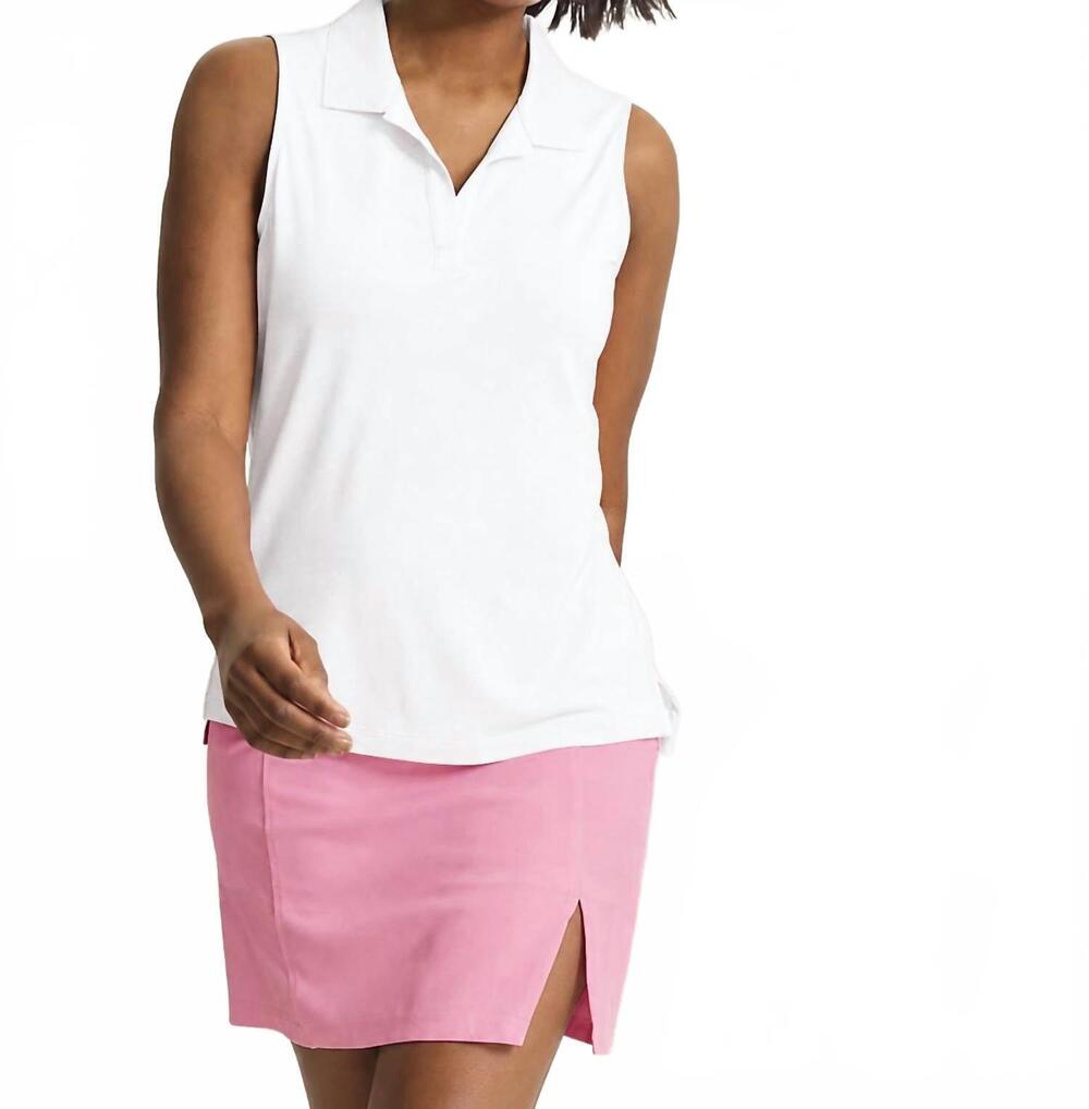 NEW TOMMY BAHAMA delray pique sleeveless polo in white